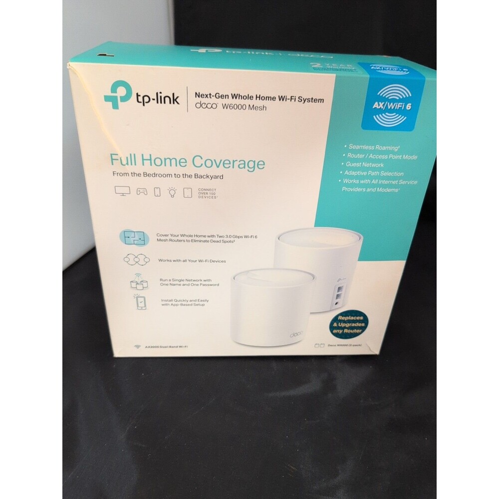 TP-Link Wi-Fi 6 AX3000 Mesh Router System | Deco W6000(2-pack) Opened Box